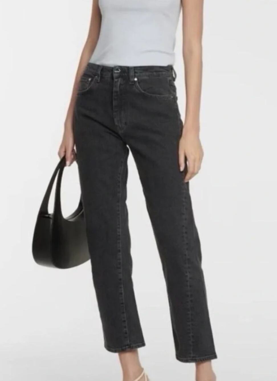 TOTEME Women's Twisted Seam Straight Jeans Size 26 Faded Black Denim